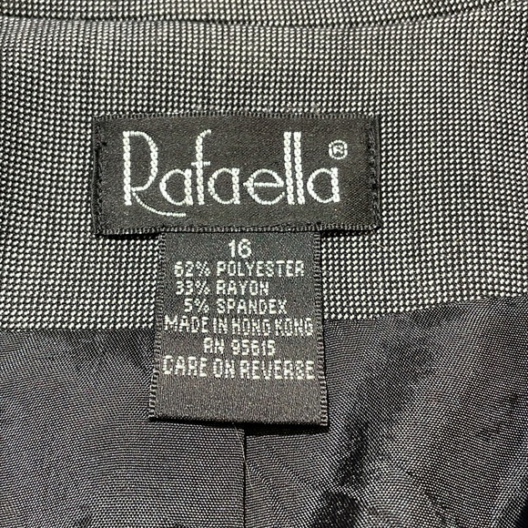 Rafaella size 16 black and white houndstooth zip up lined blazer 2 pockets - Picture 8 of 11